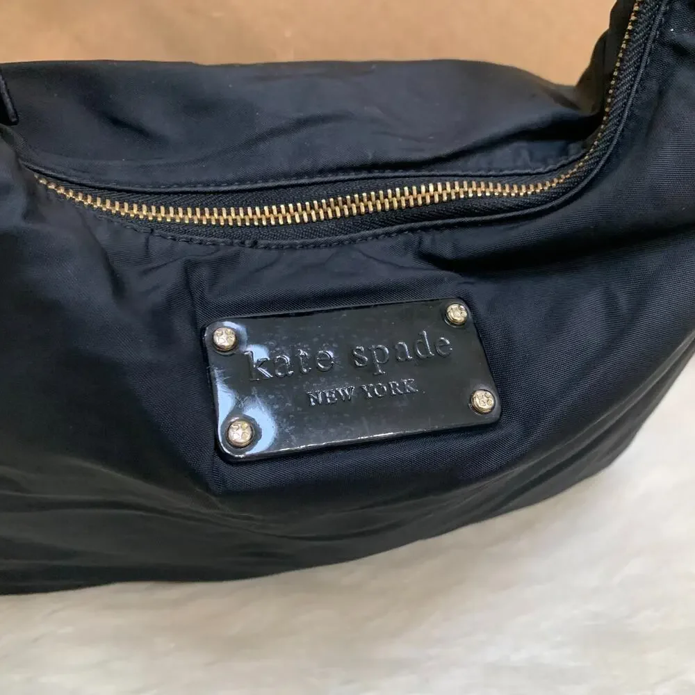 KATE SPADE Black Microfiber Nylon Vintage CLINTON Street SERENA Hobo